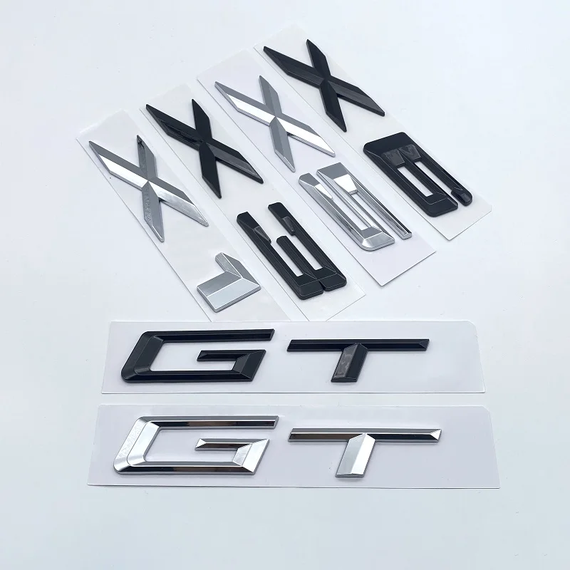 

3D Chrome Silver Glossy Black X1 X3 X4 X5 X6 Z4 GT Letters Trunk Rear Emblem For BMW E36 E39 E70 E90 F10 F30 Car Logo Sticker
