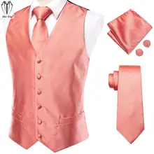 Hi-Tie Designer Silk Mens Vests Coral Pink Solid Waistcoat Tie Hankerchief Cufflinks Set Waist Jacket for Men Wedding Business
Hi-Tie Designer Silk Mens Vests Coral Pink Solid Waistcoat Tie Hankerchief Cufflinks Set Waist Jacket for Men Wedding Business