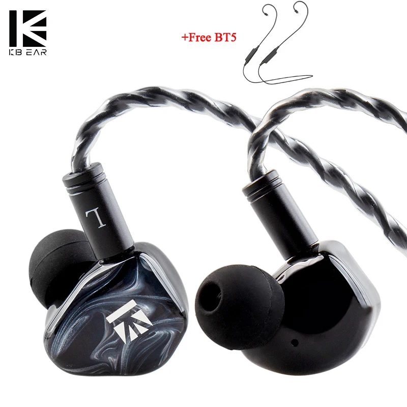 

KBEAR KB01 Headphones 10MM Beryllium Diaphragm Dynamic Drivers Earphone Noise Cancelling Earbud Sport In-ear Headset Monitor IEM