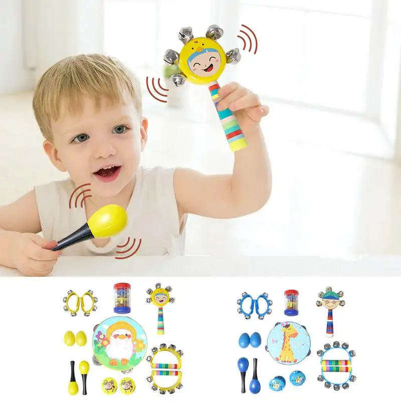 

Montessori Music Toy 13Pcs Wood Musical Toys For Kids Kid Montessori Toy For Home School Traveling For Boys Girls Kids Toddler