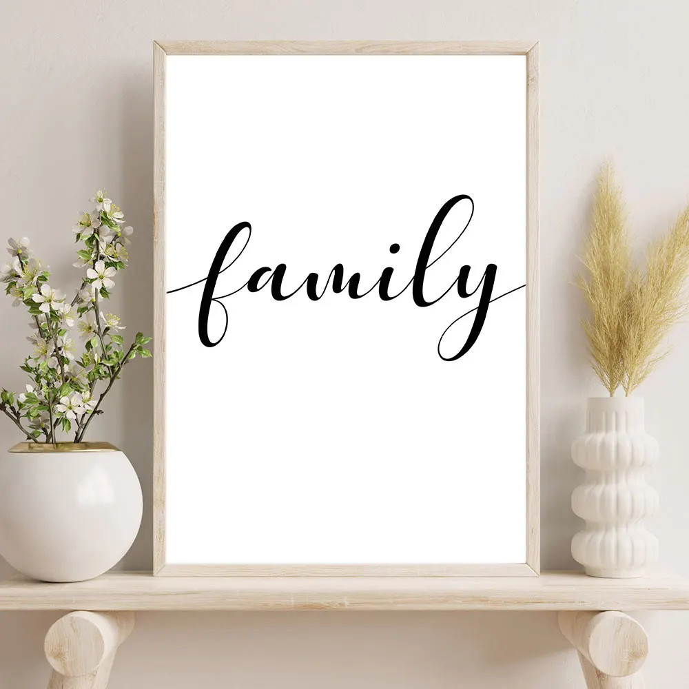 Family Simple Quote Wall Poster Heart Print Black And White Interior Paintings Modern Wall Painting For Living Room Home Decor
Family Simple Quote Wall Poster Heart Print Black And White Interior Paintings Modern Wall Painting For Living Room Home Decor