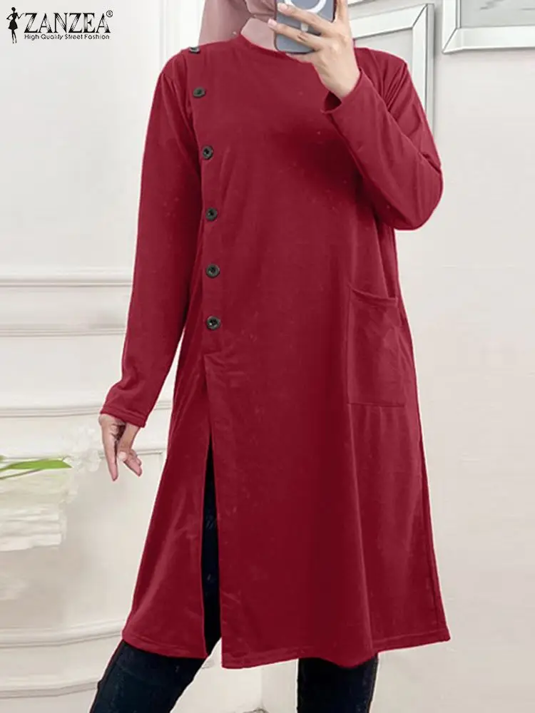 Женская мусульманская блузка ZANZEA, раньше, Abaya, хиджаб, винтажный однотонный Длинный топ с круглым вырезом и длинным рукавом, Повседневная Свободная рубашка, рабочая блуза
Женская мусульманская блузка ZANZEA, раньше, Abaya, хиджаб, винтажный однотонный Длинный топ с круглым вырезом и длинным рукавом, Повседневная Свободная рубашка, рабочая блуза