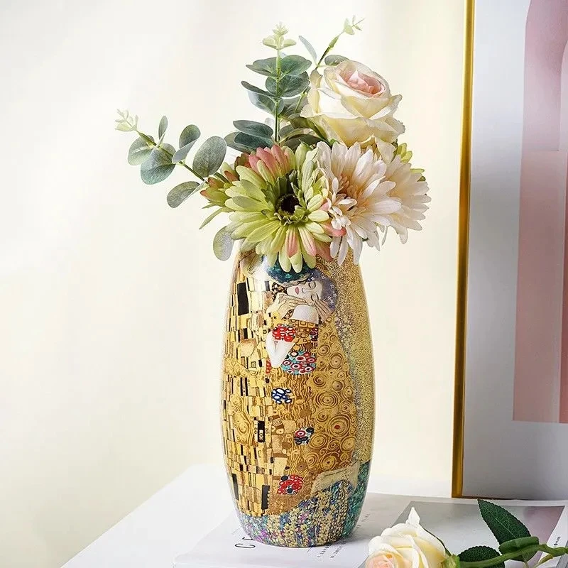 Luxury Europe Klimt Kiss Ceramic Vase Home Decor Creative Design Porcelain Decorative Flower Vase For Wedding Decoration
Luxury Europe Klimt Kiss Ceramic Vase Home Decor Creative Design Porcelain Decorative Flower Vase For Wedding Decoration