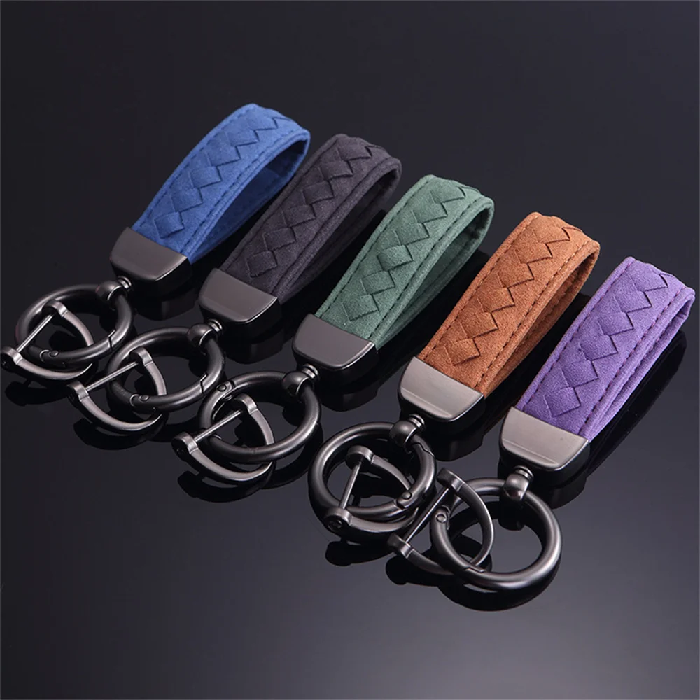 

NCEE New Suede Metal Car Key Chain Hardware Trendy Brand Braided Accessories Anti-fall Creative Key Chain Pendant Gift