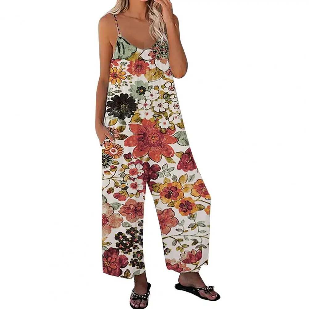 Women Romper Deep V Neck Breathable Loose Type Comfortable Beach Style Spaghetti Strap Wide Leg Colorful Holiday Clothes
Women Romper Deep V Neck Breathable Loose Type Comfortable Beach Style Spaghetti Strap Wide Leg Colorful Holiday Clothes