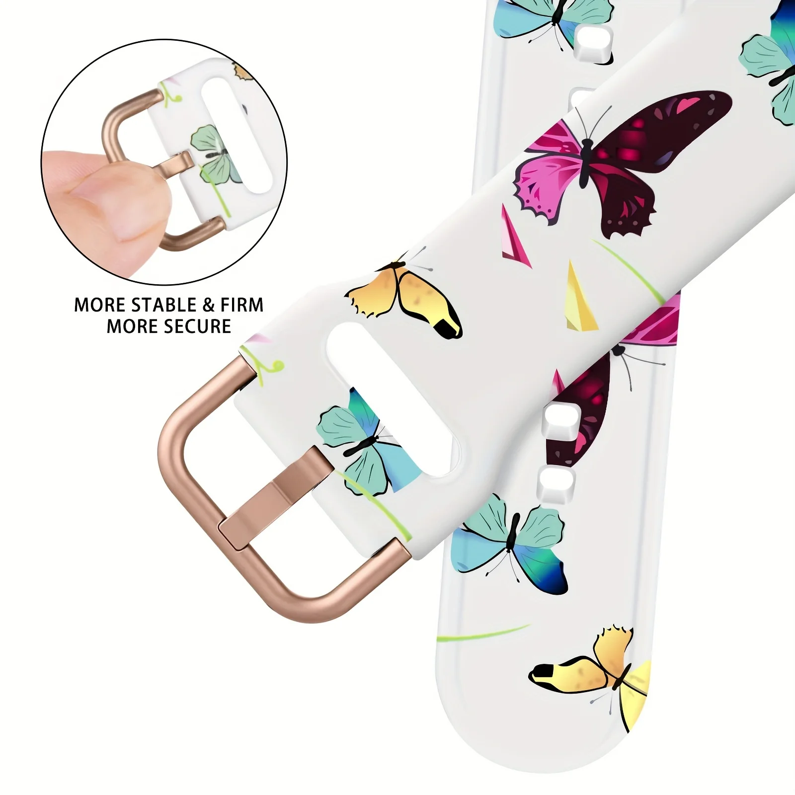 

Silicone Print Butterfly Watchband For Apple Watch Band 38 40 41 42 44 45 49mm Wristband Strap For iWatch Series Watch Accessory