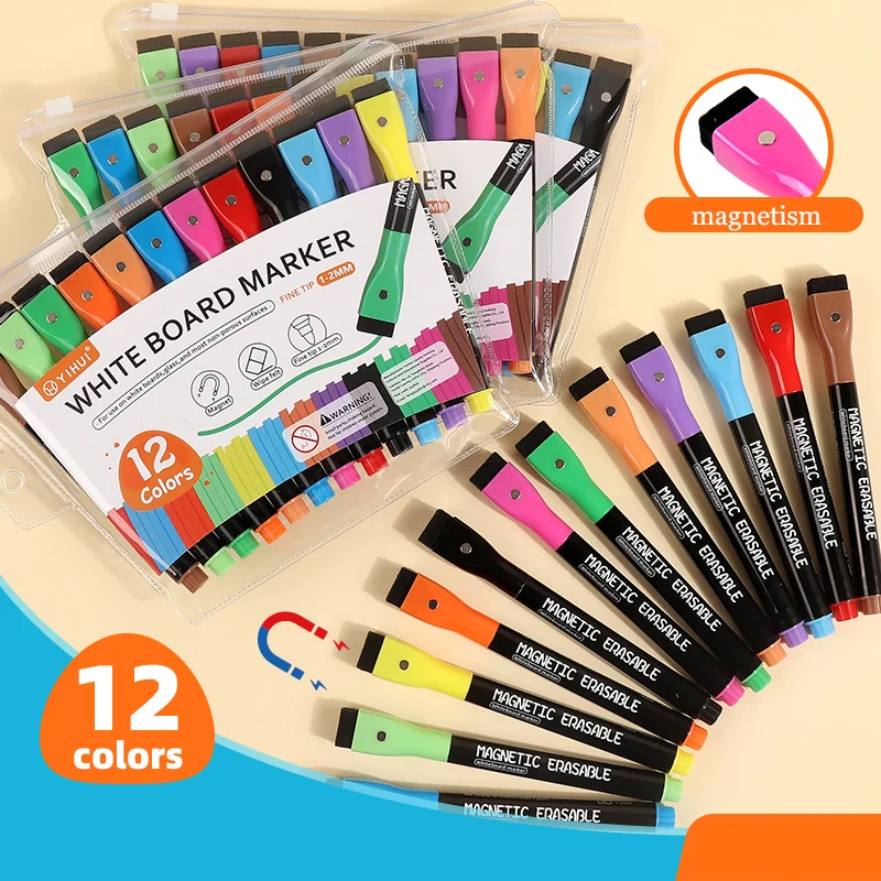 12 Color Set of Whiteboard Markers Thin Tip and Erasable PVC Packaging Graffiti Marker Dry Erase Marker Classroom Supplies
12 Color Set of Whiteboard Markers Thin Tip and Erasable PVC Packaging Graffiti Marker Dry Erase Marker Classroom Supplies