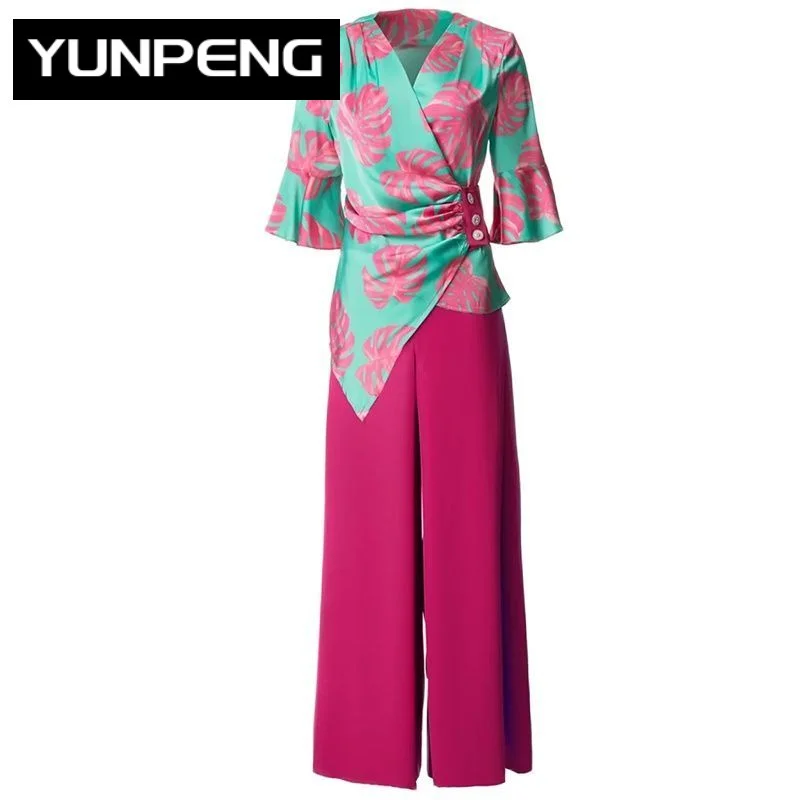 2023 Runway Luxury Brand High Summer Suit Women Flare Sleeve Crystal Buckle Party Tops + Pockets Wide Leg Pants Office Lady Set
2023 Runway Luxury Brand High Summer Suit Women Flare Sleeve Crystal Buckle Party Tops + Pockets Wide Leg Pants Office Lady Set