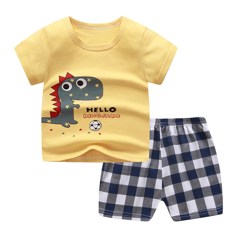 2022 Brand New Cotton Baby Sets Leisure Sports Boy T-shirt +Shorts Toddler Clothing Boys Girls Clothes |