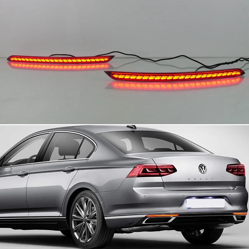 

Car LED Rear Bumper Reflector Taillights For Volkswagen Passat B8 2019 2020 2021 2022 2023 Tail Light Fog Lamp Signal Indicator