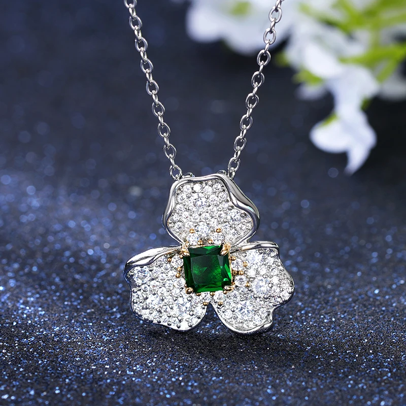 Delicate Sparkling Flower Pendant Necklace for Women Bright Cubic Zirconia Accessories for Wedding Party Fashion Jewelry 2 Mallzona Se14efe1fce08475faea4645a70cecff8d Delicate Sparkling Flower Pendant Necklace for Women Bright Cubic Zirconia Accessories for Wedding Party Fashion Jewelry Mallzona