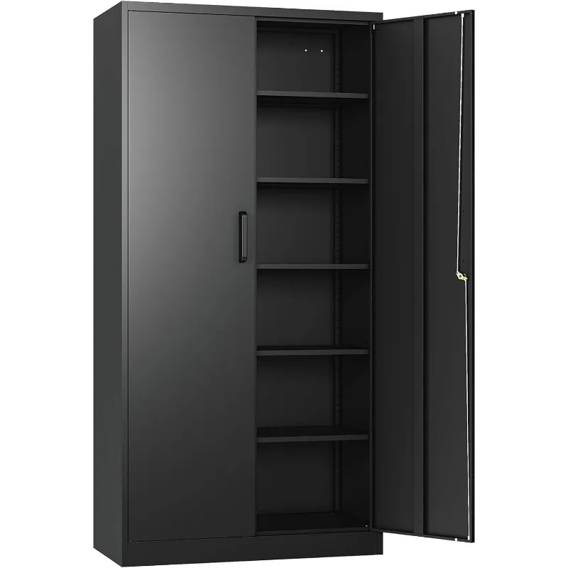 Metal Garage Storage Cabinet with 2 Doors and 5 Adjustable Shelves 71" Pantry Cabinet Utility Storage Cabinet Locking
Metal Garage Storage Cabinet with 2 Doors and 5 Adjustable Shelves 71" Pantry Cabinet Utility Storage Cabinet Locking