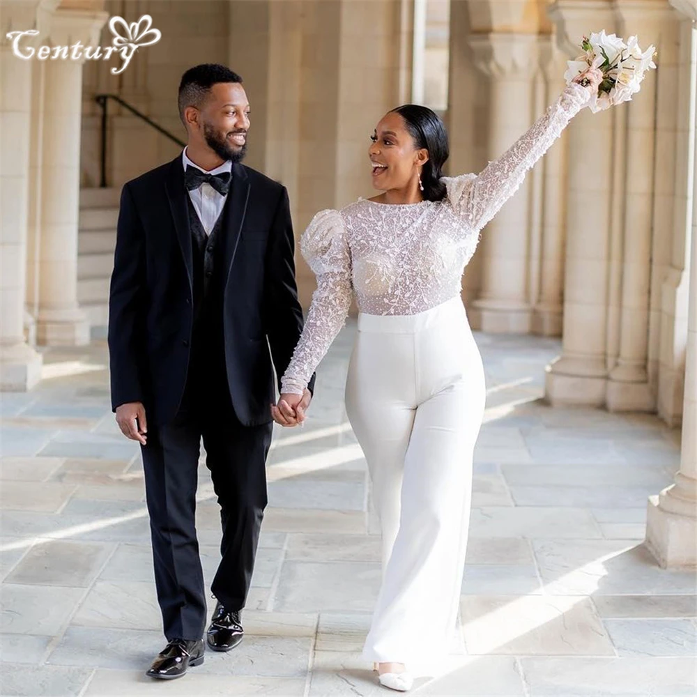 African Jumpsuits Wedding Dresses 2024 Backless Long Sleeve Bride Reception Jumpsuit Women Pant Suits Vestido De Noiva
African Jumpsuits Wedding Dresses 2024 Backless Long Sleeve Bride Reception Jumpsuit Women Pant Suits Vestido De Noiva