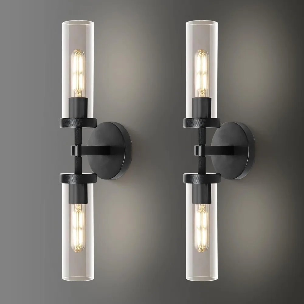 Black Wall Light Two-piece Set Double Light Bathroom Vanity Light with Clear Glass for The Living Room Hallway
Black Wall Light Two-piece Set Double Light Bathroom Vanity Light with Clear Glass for The Living Room Hallway