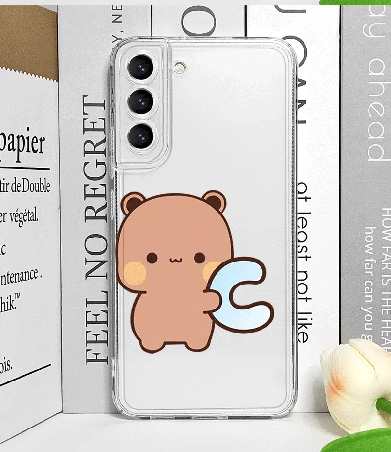 Cartoon BUBUDUDU Initial Letter A Z Phone Case for Samsung Galaxy S25 S24 S23 S22 Ultra S21 Plus S20 FE Couple Clear Soft Covers Cartoon BUBUDUDU Initial Letter A Z Phone Case for Samsung Galaxy S25 S24 S23 S22 Ultra S21 Plus S20 FE Couple Clear Soft Covers