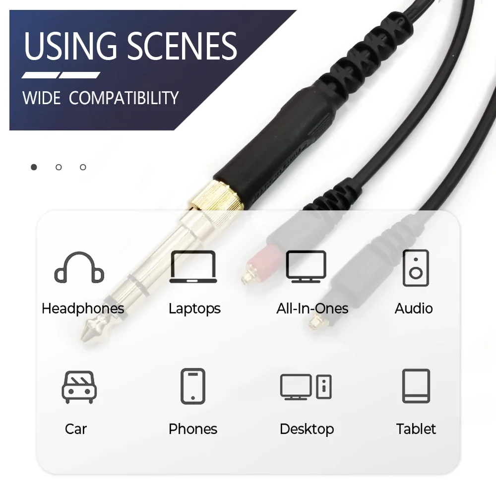 3.5MM + 6.35MM Plug Headphone Upgrade Cable Audio Replacement Cable Suit for SHURE SRH1440 SRH1540 SRH1840 headset , 3.5MM + 6.35MM Plug Headphone Upgrade Cable Audio Replacement Cable Suit for SHURE SRH1440 SRH1540 SRH1840 headset ,