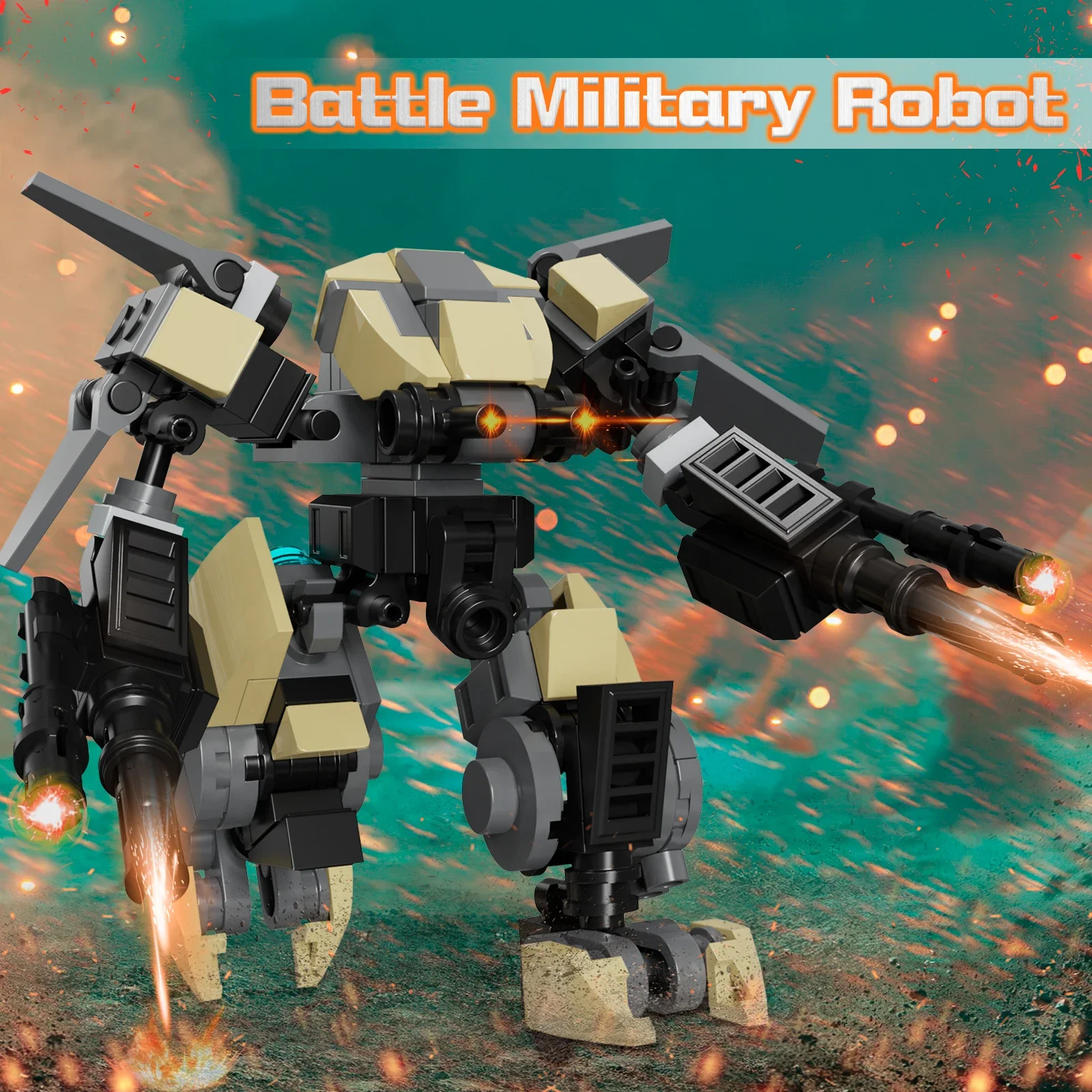 

Военный робот MOC BattleTech Mecha, строительные блоки с бумажным руководством, 176 шт., мини-строительные блоки для детей, подарки