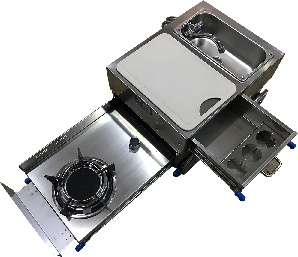 RV Stainless Steel Mini One Burner Pull Type Gas Stove Integrated With Sink And Drawer 540*400*310mm GR-C001
RV Stainless Steel Mini One Burner Pull Type Gas Stove Integrated With Sink And Drawer 540*400*310mm GR-C001