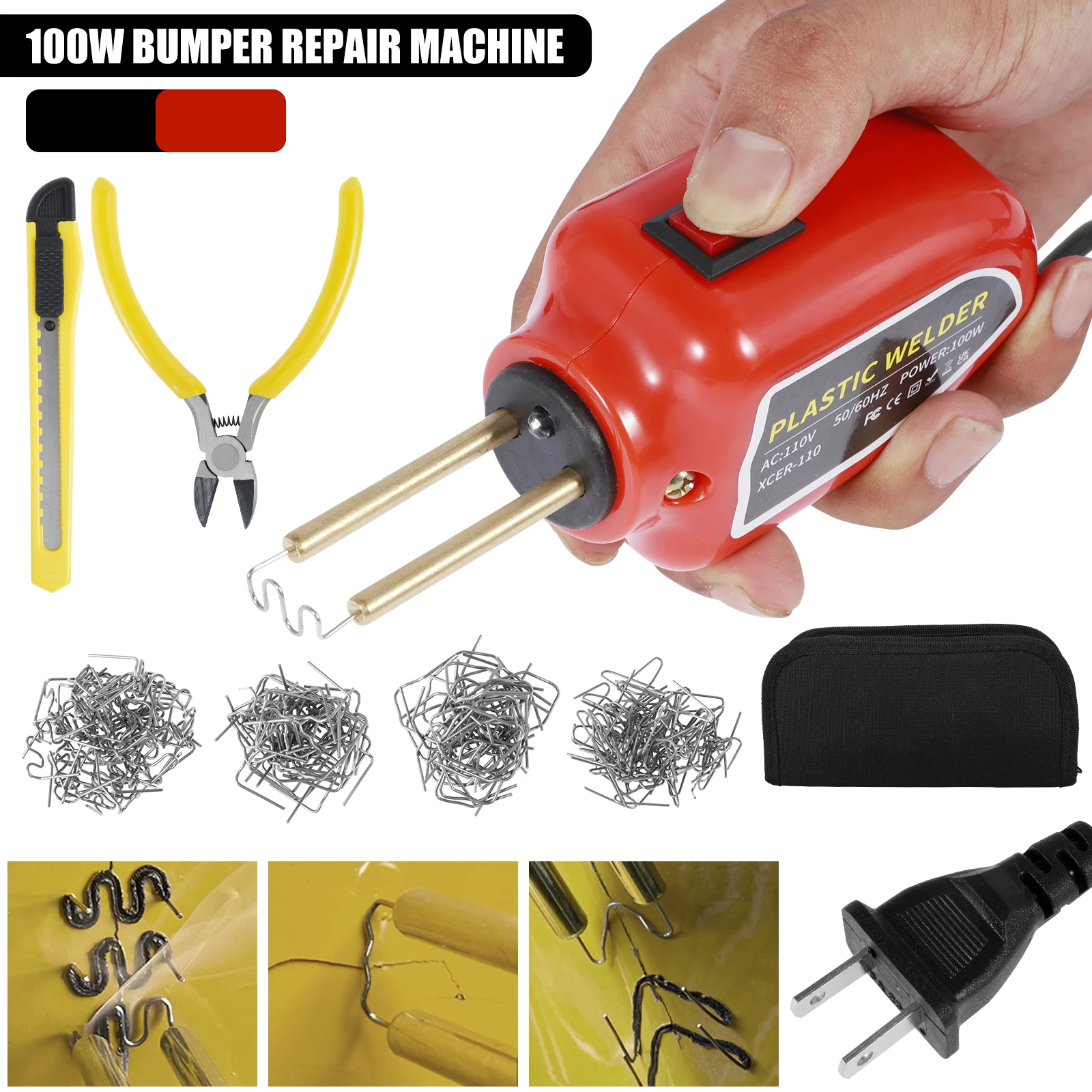 New Mini Plastic Welder Kit 100W Portable Car Bumper Repair Welder Mini Welding Tool with Pliers and 200 Hot Staples Safe Hot
New Mini Plastic Welder Kit 100W Portable Car Bumper Repair Welder Mini Welding Tool with Pliers and 200 Hot Staples Safe Hot