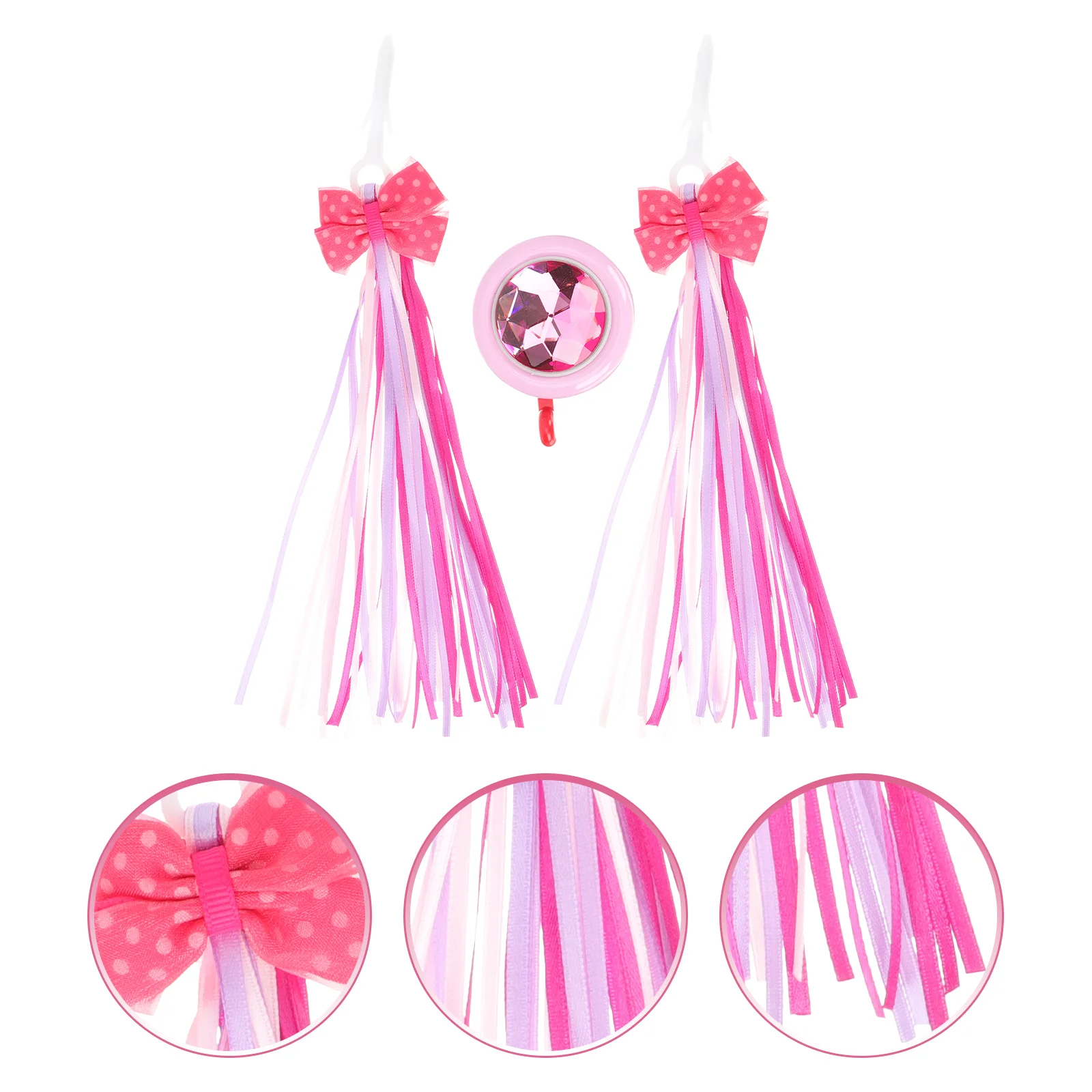 

Ribbon Bicycle Bell Bike Streamers for Girls Adornments Scooter Kids Handlebar Decorative Accessories Tassel Children