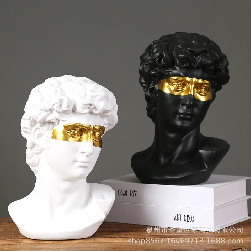 Gold Plated Mask David Statue Artwork Character Resin Sculpture Desk Ornaments Portrait Figures Statue Living Room Decoration
Gold Plated Mask David Statue Artwork Character Resin Sculpture Desk Ornaments Portrait Figures Statue Living Room Decoration