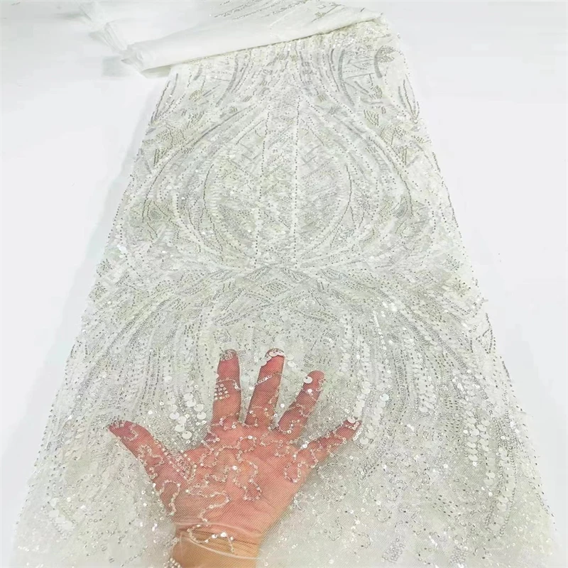 SJ Lace African Sequins Lace Fabric 5 Yards High Quality Beads Pearl Embroidery French Tulle Nigerian Wedding Groom Lace f12-57
SJ Lace African Sequins Lace Fabric 5 Yards High Quality Beads Pearl Embroidery French Tulle Nigerian Wedding Groom Lace f12-57