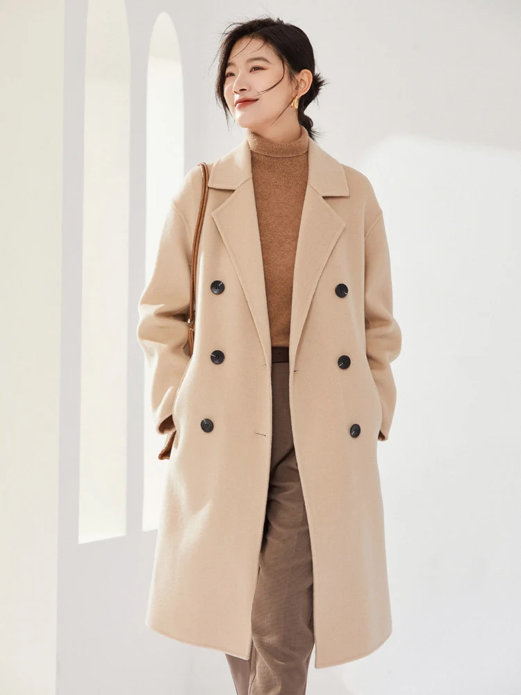 Women's Black Long Cashmere Coat, Loose, 100% Wool, Camel, Double Breasted, Commuting Overcoat, Female, Autumn, Winter, New
Women's Black Long Cashmere Coat, Loose, 100% Wool, Camel, Double Breasted, Commuting Overcoat, Female, Autumn, Winter, New