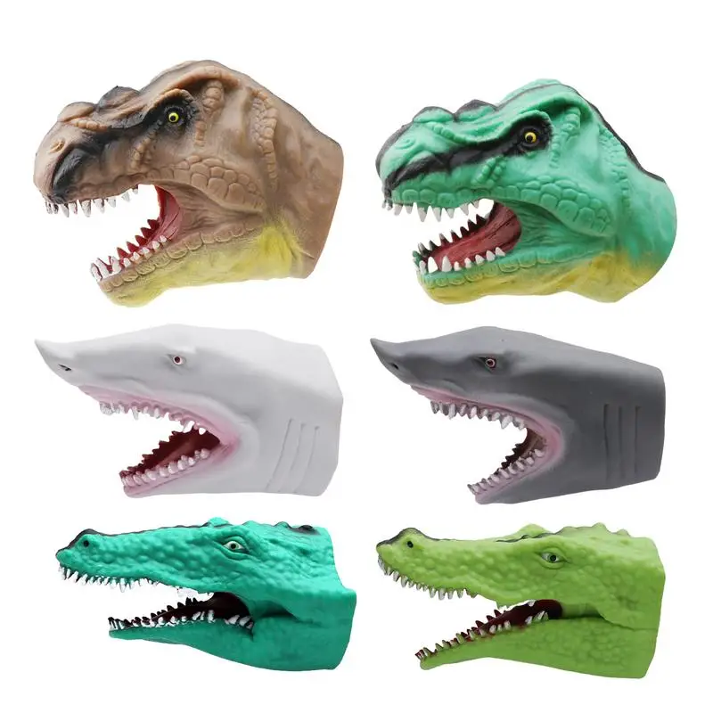 

Dinosaur Hand Puppet Simulation Animal Head Gloves Kids Toy Cute Animal Hand Gloves For Party Favor Teaching Props Story Telling