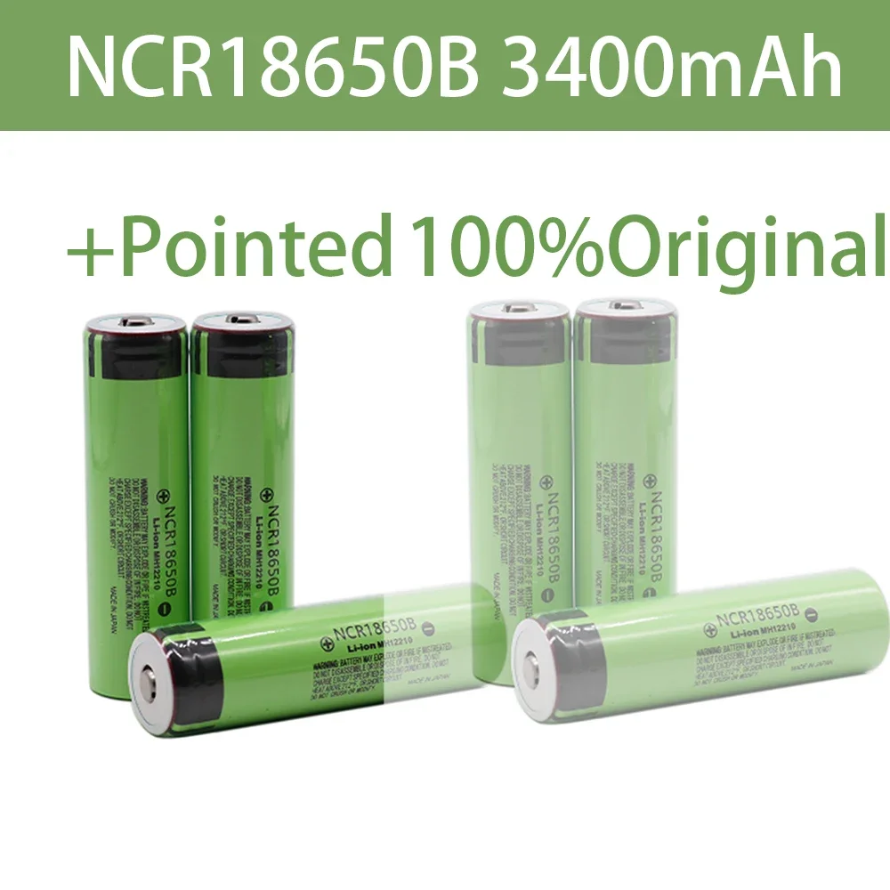 

Original Panasonic NCR18650B 3.7v 3400mAh 18650 Rechargeable Lithium Battery for Panasonic Flashlight Batteries+Pointed