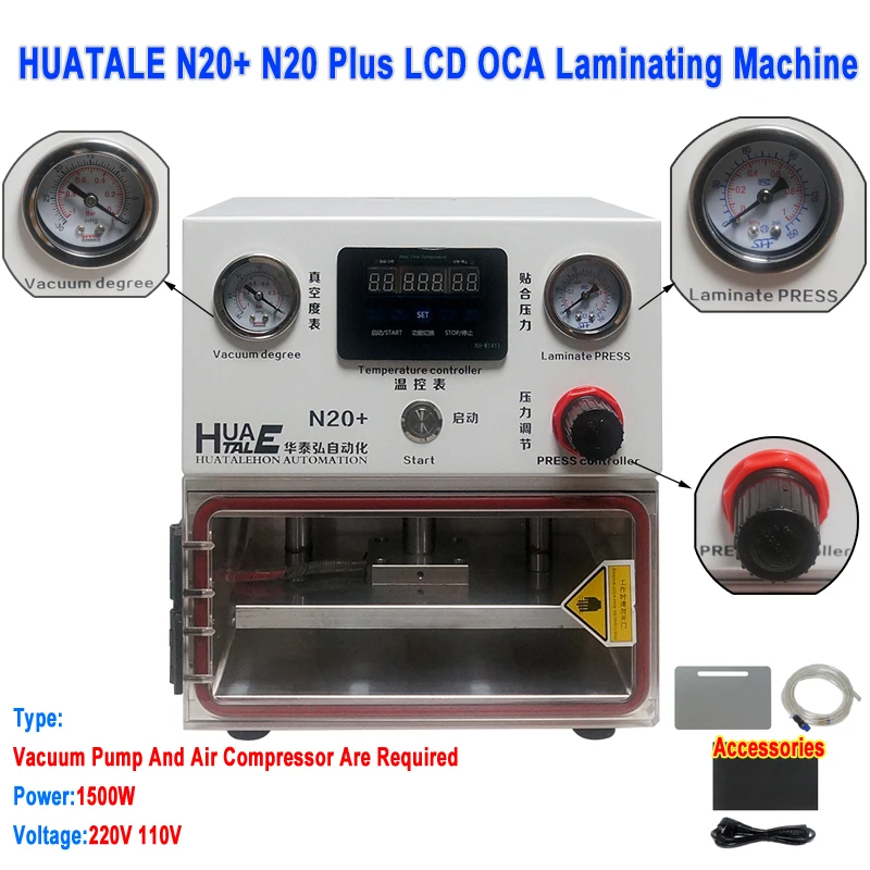 

LY HUATALE N20+ N20 Plus MINI LCD OCA Laminating Machine For Touch Screen Refurbish Repair Mobile Phone Max 10 Inch 220V 110V