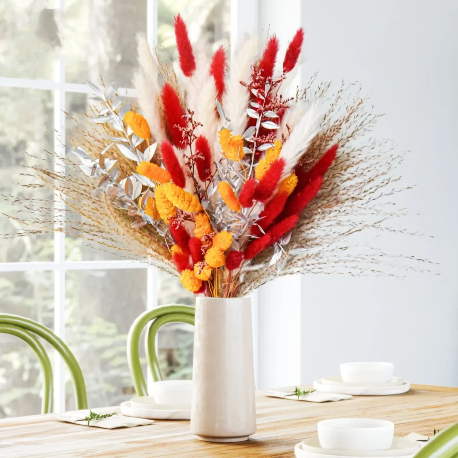 Natural Dried Pampas Bunny Rabbit Tail Grass Christmas Bouquet Wedding Decoration Arrangement Ruscus Leaf Boho Home Room Decor
Natural Dried Pampas Bunny Rabbit Tail Grass Christmas Bouquet Wedding Decoration Arrangement Ruscus Leaf Boho Home Room Decor