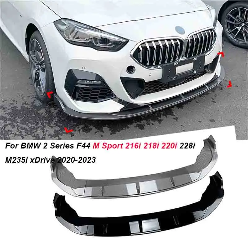 

For BMW 2 Series F44 M Sport 216i 218i 220i 228i M235i xDrive 2020-2023 Car Front Bumper Lip Spoiler Splitter Diffuser Body Kit