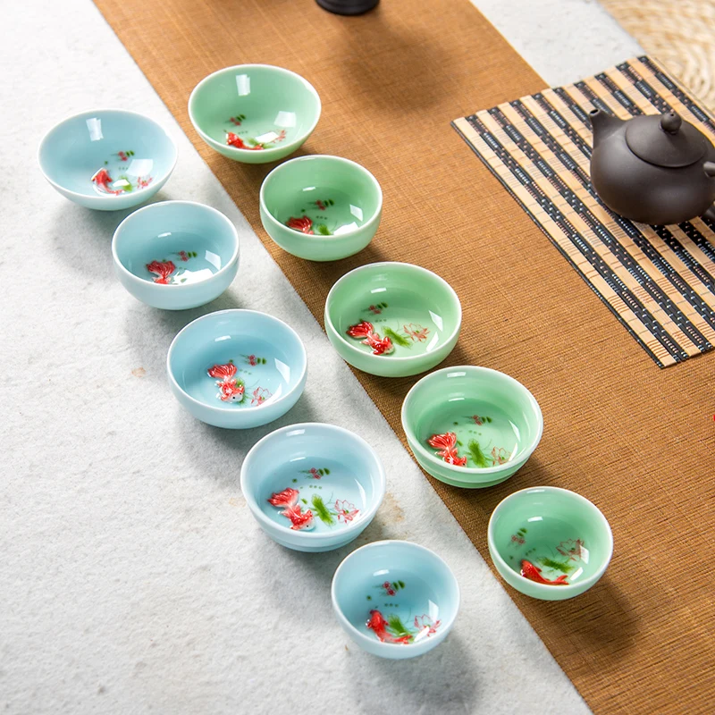 Creative 3D Ceramic Kung Fu Tea Set Embossed Pisces Koi Ice Cracked Glazed Travel Tea Bowl Chinese Porcelain Tea Cup
Creative 3D Ceramic Kung Fu Tea Set Embossed Pisces Koi Ice Cracked Glazed Travel Tea Bowl Chinese Porcelain Tea Cup
