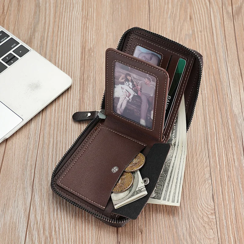 Leather Men’s Wallet Luxury Men's Purse Male Zipper Card Holders with Coin Pocket RFID Wallets Gifts for Men Money Bag 9 Mallzona Se168355591e94f5589e95094f30aac77K Leather Men’s Wallet Luxury Men's Purse Male Zipper Card Holders with Coin Pocket RFID Wallets Gifts for Men Money Bag Mallzona