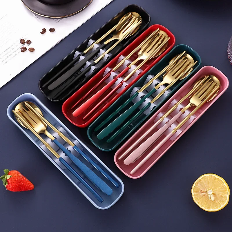 Stainless Steel Portable Tableware Fork Spoon Chopsticks Set Outdoor Gift Student Cutlery Three-piece Suit
Stainless Steel Portable Tableware Fork Spoon Chopsticks Set Outdoor Gift Student Cutlery Three-piece Suit