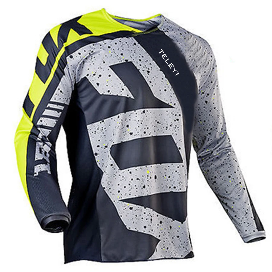 

Men's Downhill Jerseys Mountain Bike MTB Shirts Offroad DH Motorcycle Jersey Motocross Sportwear Clothing FOX teleyi