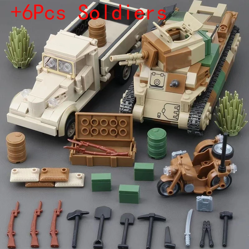 

WWII 89 92 Track Battle Tank Heavy Armored Vehicle Type Army Weapon Military Building Blocks Bricks Classic Model Toys Boy Gifts