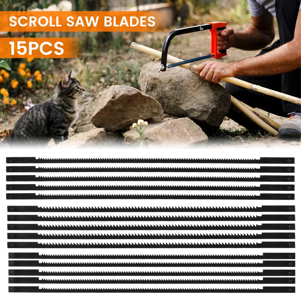 15Pcs Carbon Steel Scroll Saw Blade High Toughness Fine Cut Craft Strong Hardness Fretsaw Blade With Pin 18/21/24 T Woodworking
15Pcs Carbon Steel Scroll Saw Blade High Toughness Fine Cut Craft Strong Hardness Fretsaw Blade With Pin 18/21/24 T Woodworking