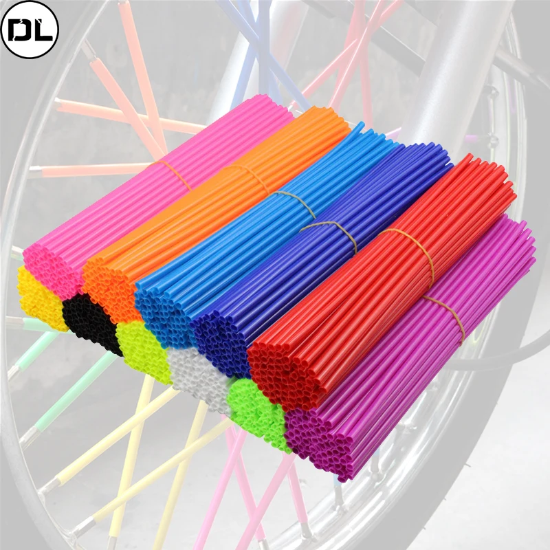 

72PCS Universal Dirt Bike Spoke Covers Motorcycle Wheel Rim Spoke Wrap Kit Skins Protector Cover for Motocross Bicycle