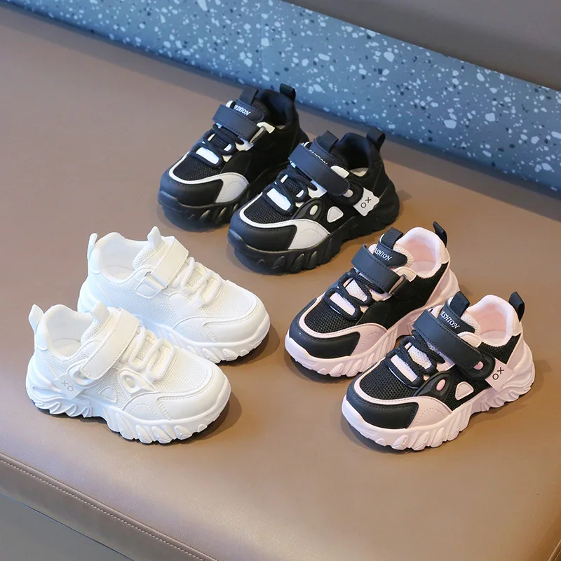 

Children Sports Shoes 2024 Spring Boys Small White Shoes Mesh Surface Casual Girls Panda Sneakers Soft Soled Baby Daddy Shoes