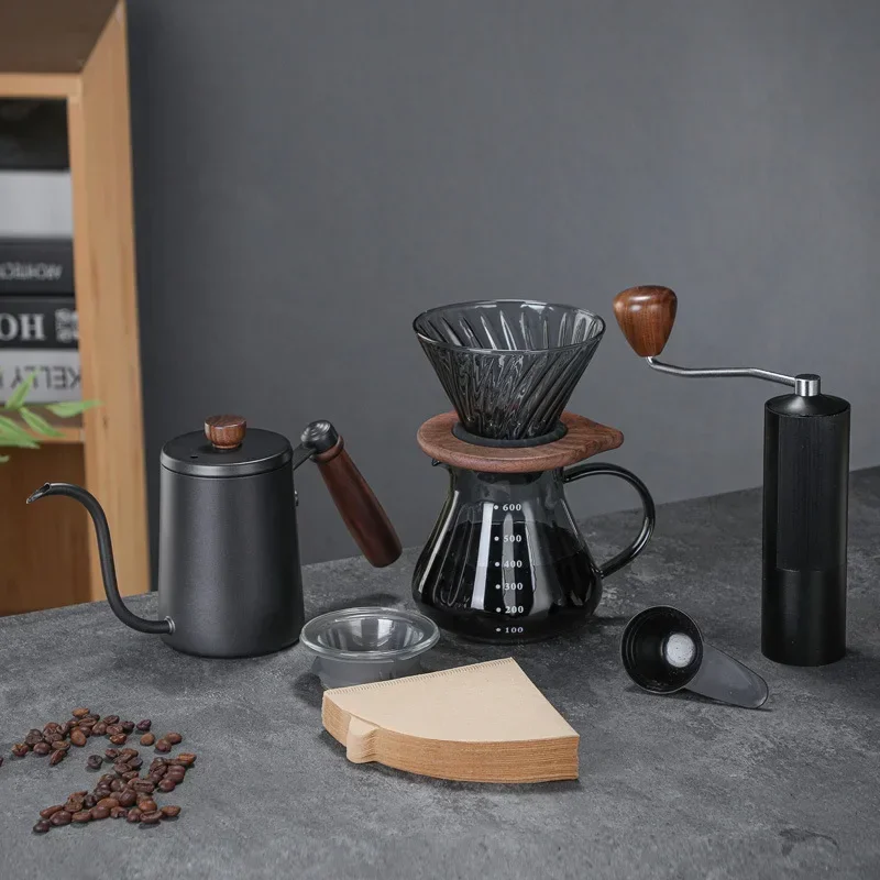 

600ML Hand Brew Coffee Ware Glass Coffee Pot Set Sharing Pot Filter Cup Gift Box Set Hand Brewing Pot