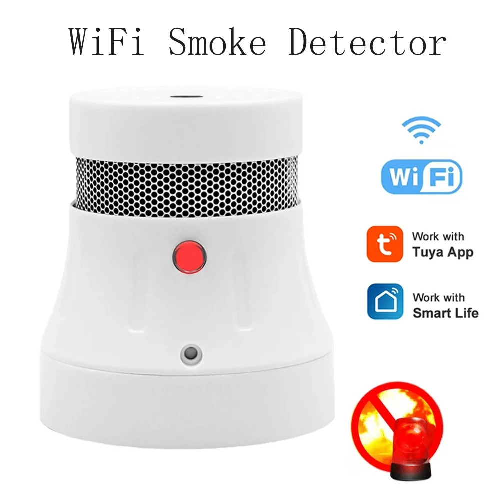 CPVAN Tuya WiFi Smoke Detector Smart Life Home Security Protection Equipment Smarthome Firefighter Fire Alarm Sensor 85db Sound
CPVAN Tuya WiFi Smoke Detector Smart Life Home Security Protection Equipment Smarthome Firefighter Fire Alarm Sensor 85db Sound