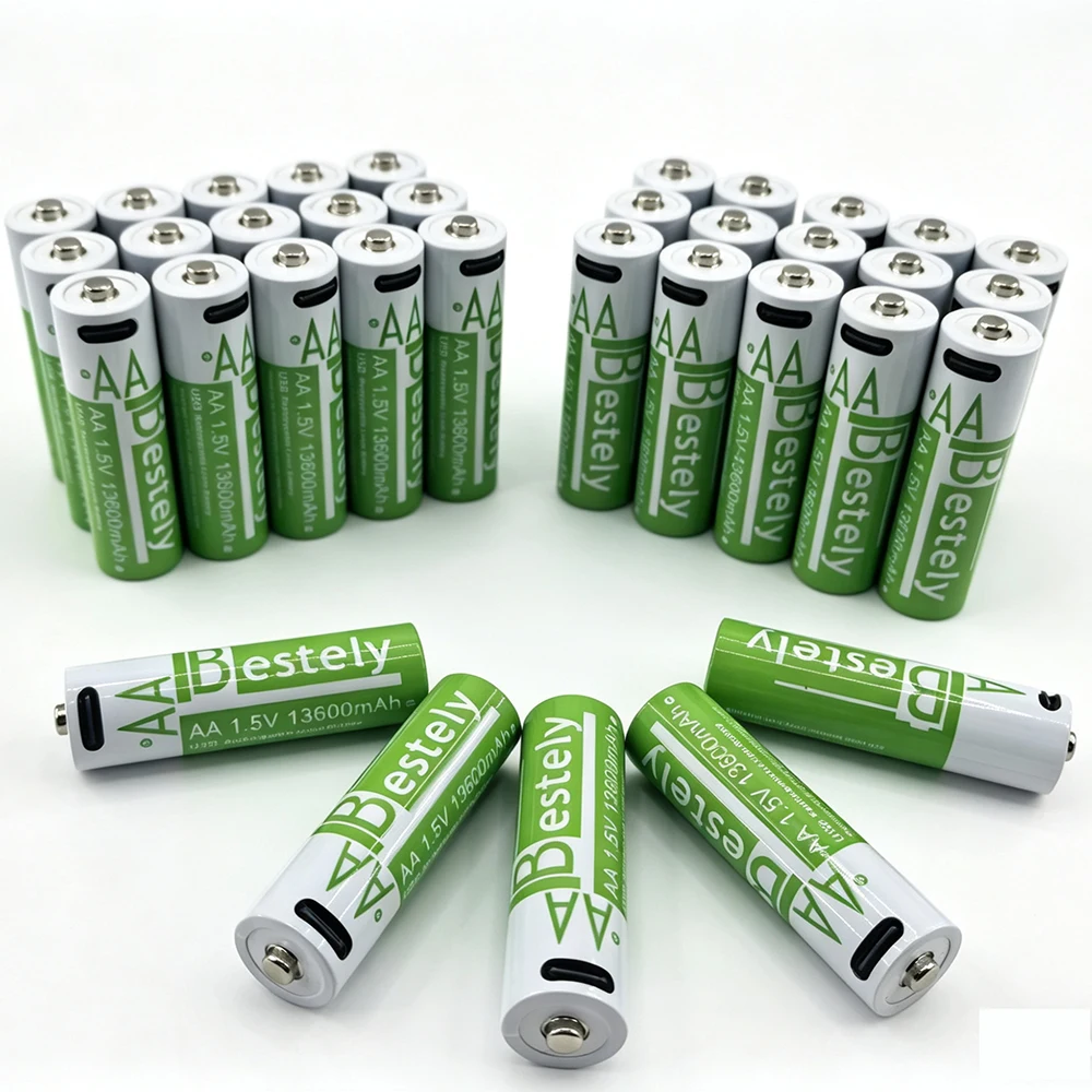 Bestely 1.5V 13600mAh USB AA Lithium ion Rechargeable Battery, Fast Charging Li-ion Akku , 2000 Cycle with USB- C Port Cables Bestely 1.5V 13600mAh USB AA Lithium ion Rechargeable Battery, Fast Charging Li-ion Akku , 2000 Cycle with USB- C Port Cables
