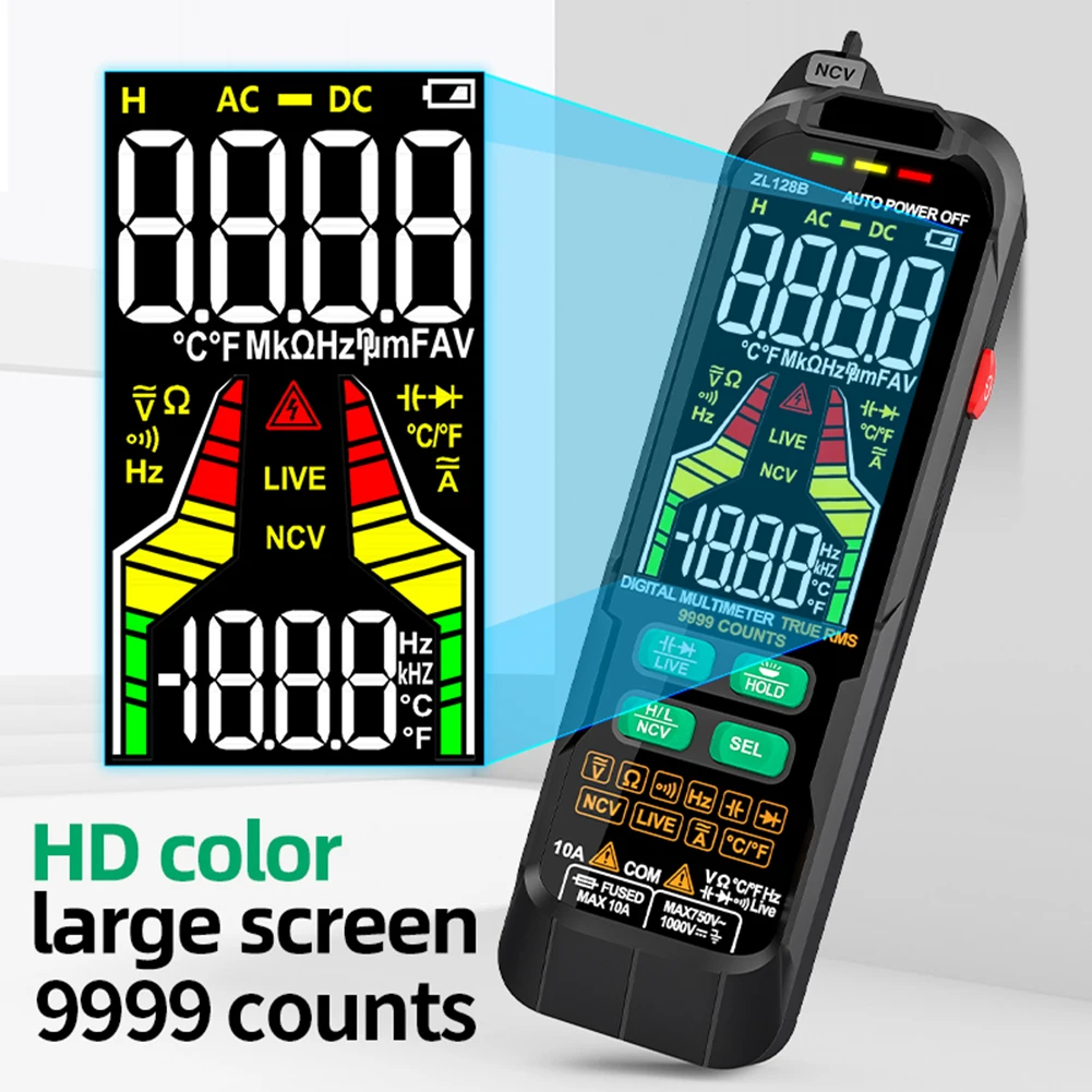 USB Charge Digital Smart Multimetre 9999 LCD Professional Tester Meter AC DC Current Voltage Detector Pen Capacitance Diode
USB Charge Digital Smart Multimetre 9999 LCD Professional Tester Meter AC DC Current Voltage Detector Pen Capacitance Diode