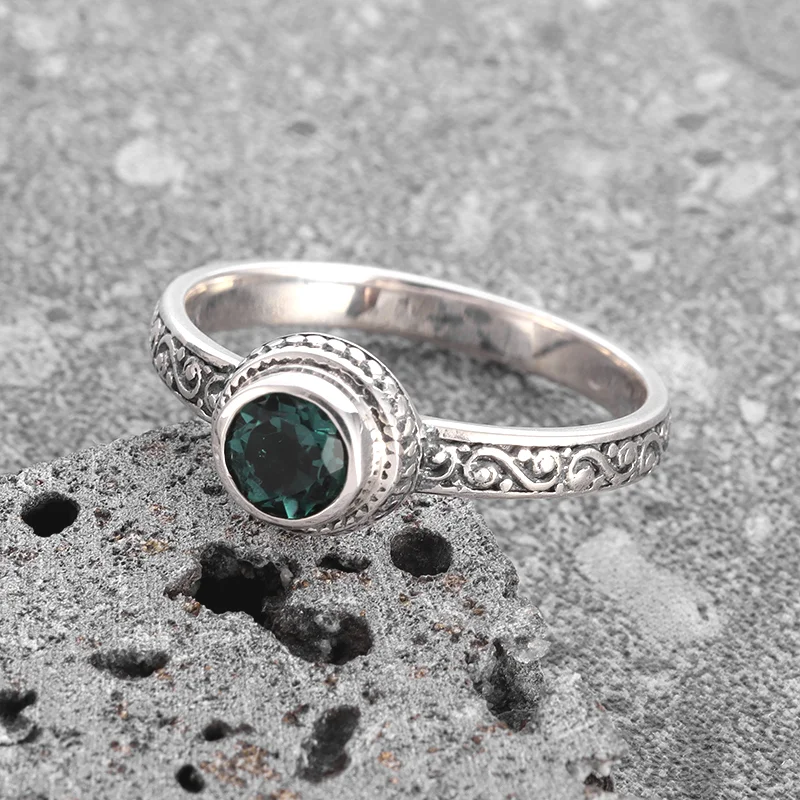 Bague vintage exquise pour femme, breloque simple, fête de banquet, anniversaire, cadeau de travailleurs, vert Zcomprend 3