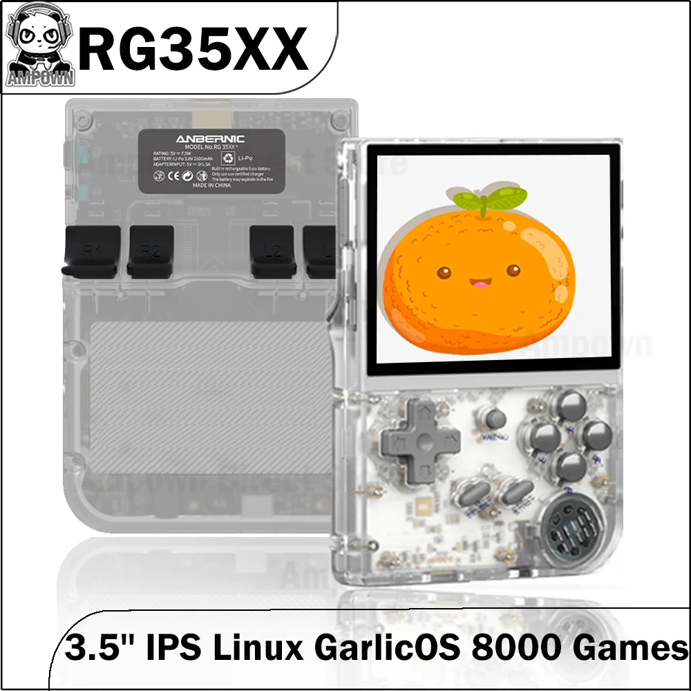 

Anbernic RG35XX 3.5'' Linux Garlic OS Handheld Game Players 2600mAh Portable H700 LPDDR4 1GB Video Game Console 8000+ Games