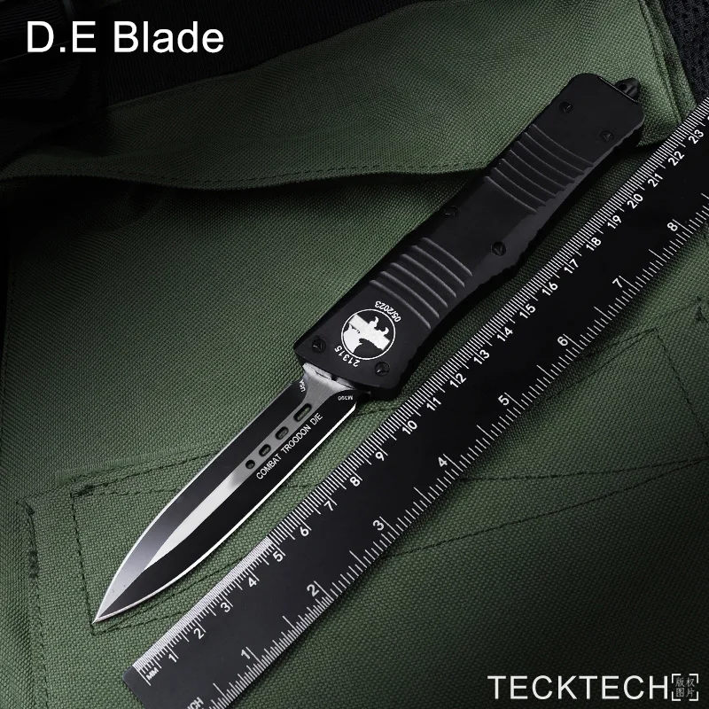 

Боевые ножи TROODON с черным покрытием, микро OTF TECH, нож D2 DE Blade CNC T6, алюминиевый Тактический Военный карманный нож для самообороны