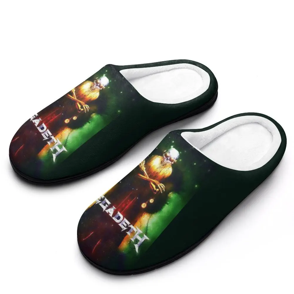 

Megadeths рок-группа DIY дизайнерские зимние хлопковые тапочки для мужчин и женщин мягкие дышащие широкие универсальные домашние туфли