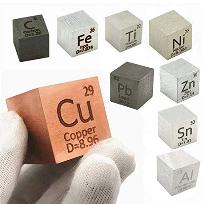 

Elements-Cube Set For Elements Collections Density-Cubes For Periodic Table Hunter Geeks Education Use 1Inch Metal 9 Pack