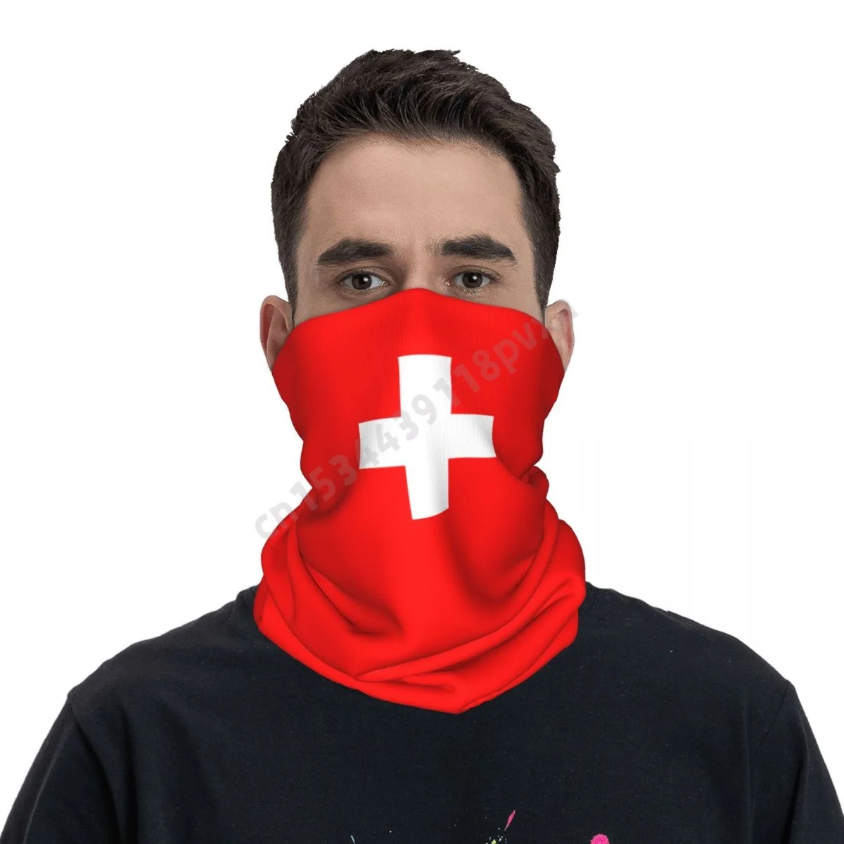 

Switzerland Flag National Neckerchief Scarf Neck Face Mask Unisex Neck Warmer Seamless Bandana Headwear Cycling Hiking